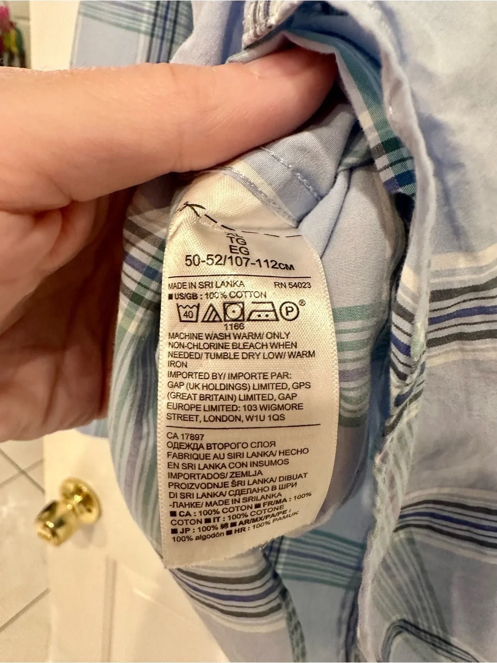 Banana Republic Grant Slim-Fit Luxe Poplin Plaid Shirt XL 100% Cotton
